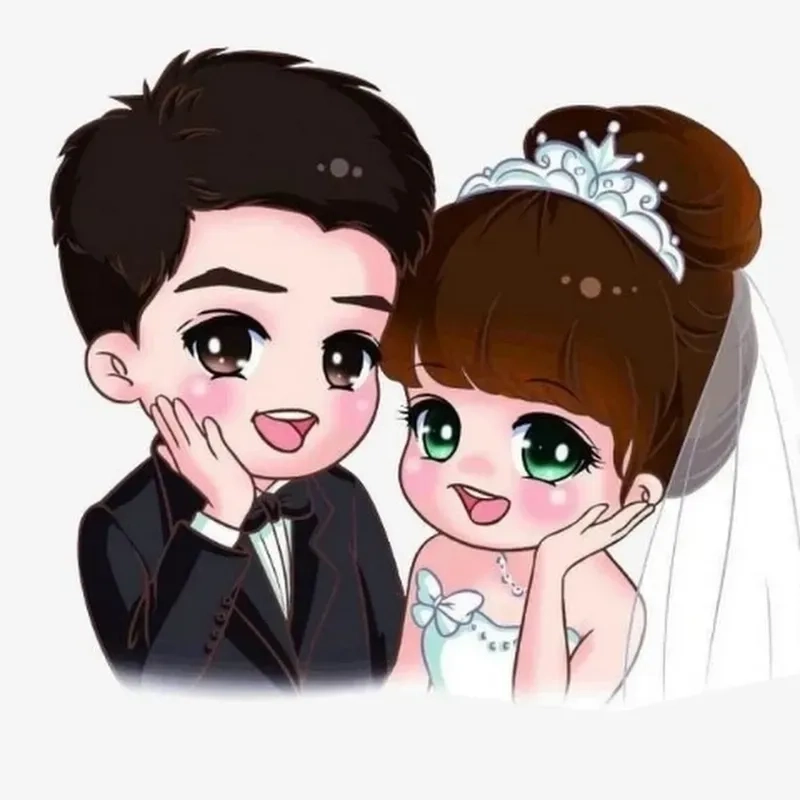 Xem ngay ảnh chibi cute đôi lãng mạn và đáng yêu