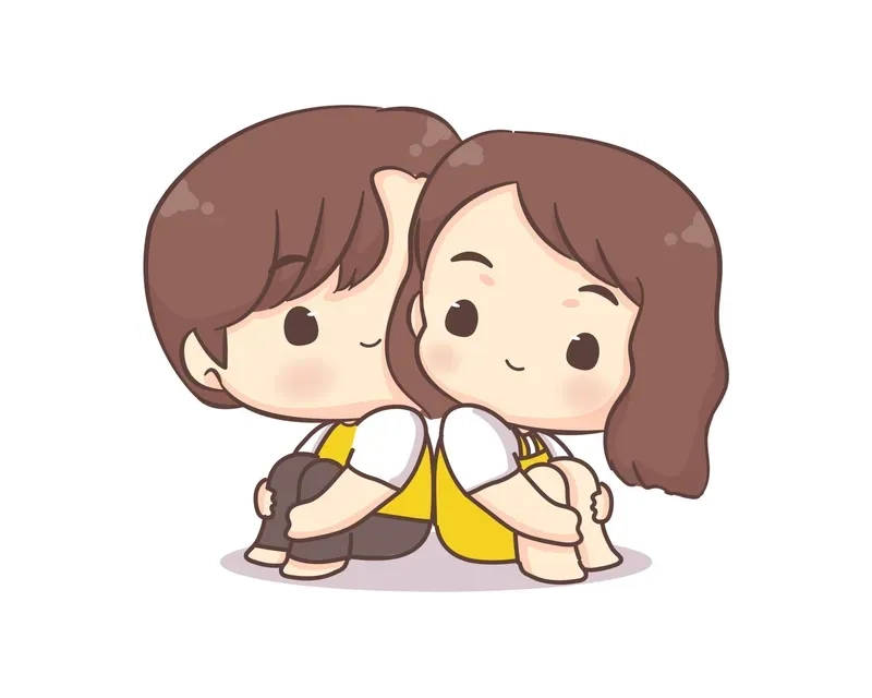 Ngắm nhìn ảnh chibi cặp đôi cute với nét vẽ đáng yêu
