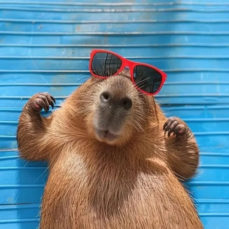 Ngộ nghĩnh với capybara eating watermelon meme đang ăn dưa hấu