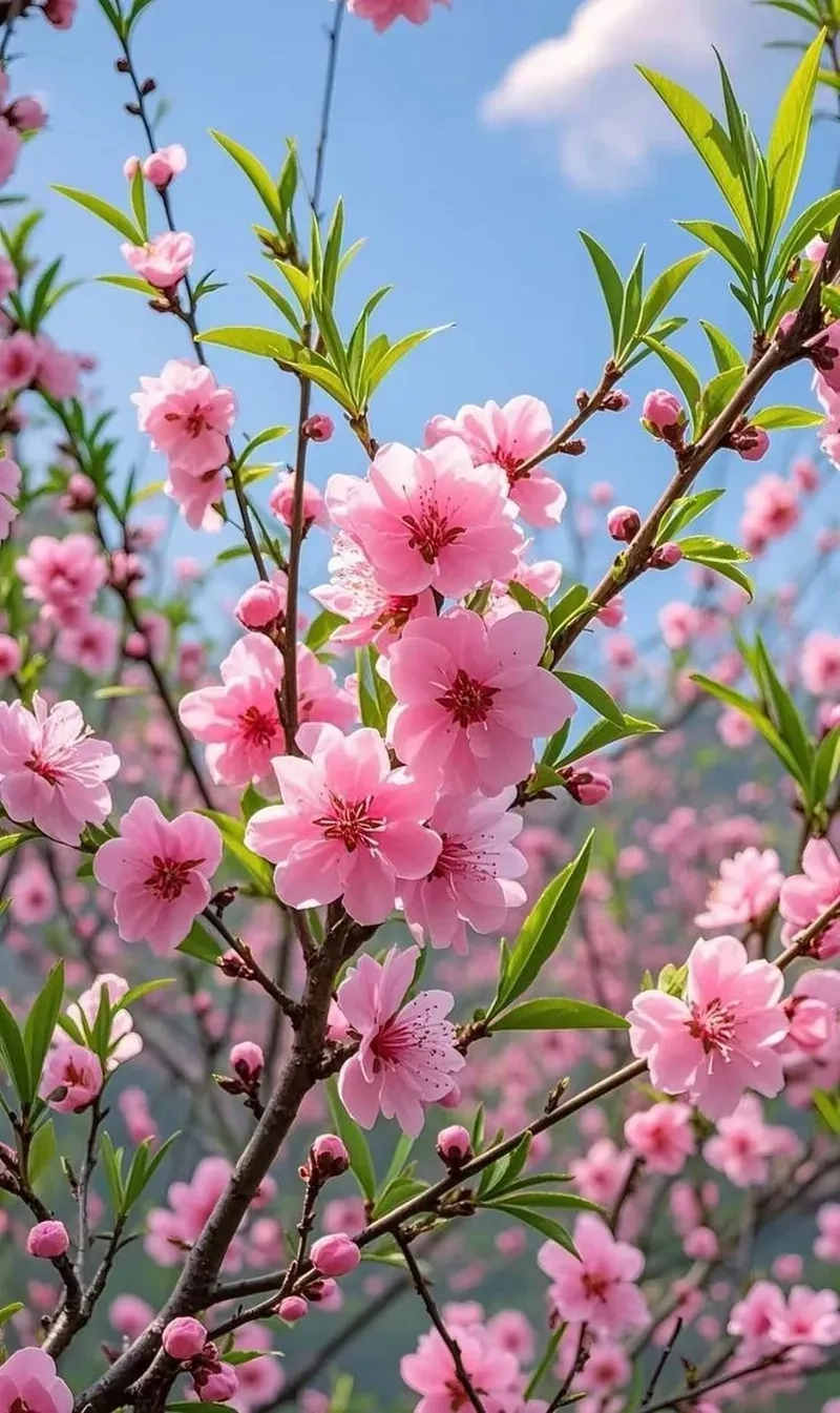Xuân về khoe sắc với hình ảnh hoa đào mùa xuân rực rỡ