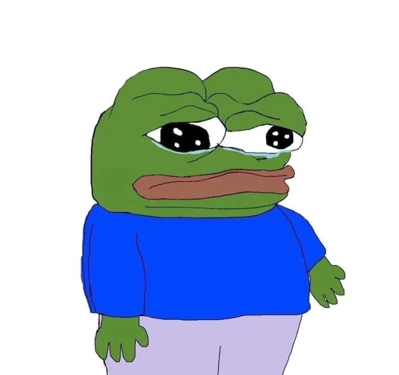 Meme ếch xanh khóc buồn nhưng vẫn hài hước khó cưỡng
