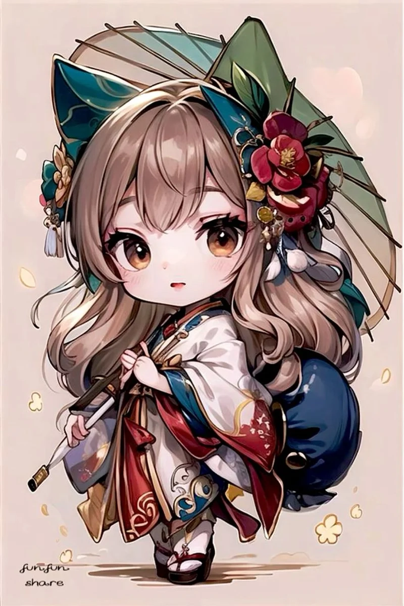 Thể hiện phong cách anime với avatar anime nữ chibi