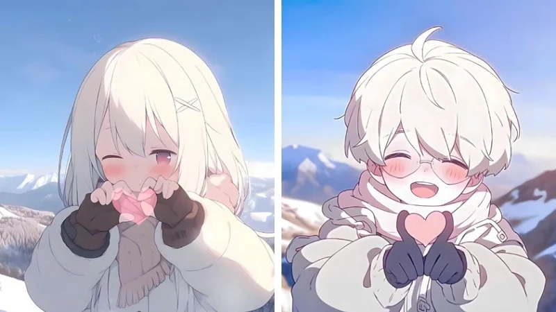 Mang phong cách đáng yêu anime với avatar đôi cute anime