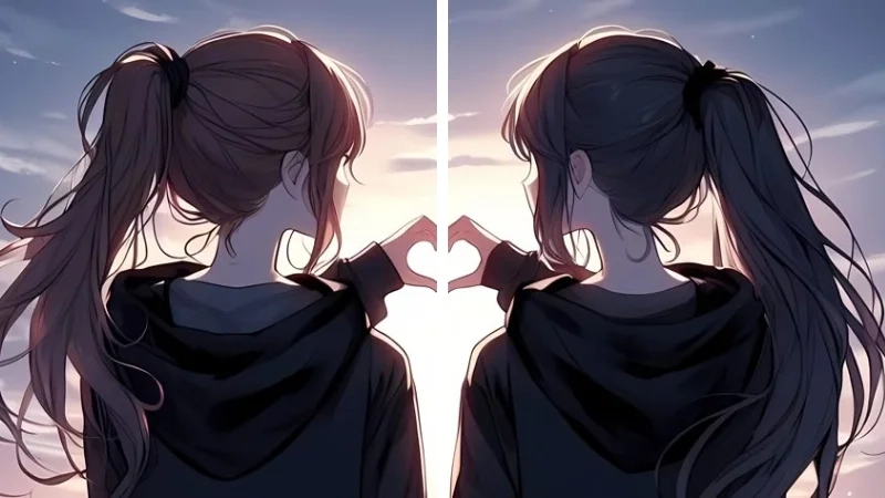 Trang trí profile anime với avatar đôi bạn thân nữ anime