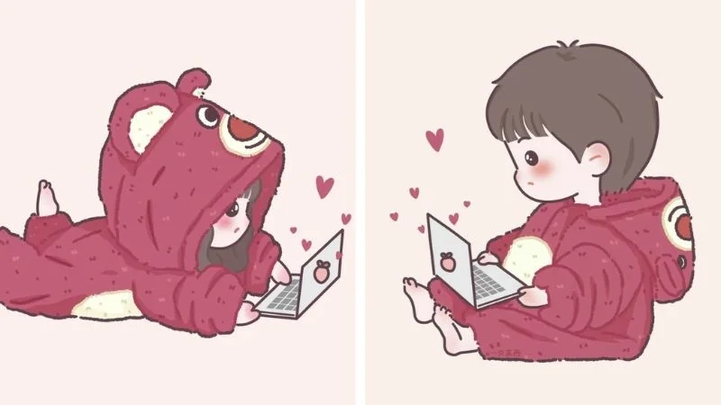 Thể hiện sự gắn kết cùng avatar cặp gấu dâu