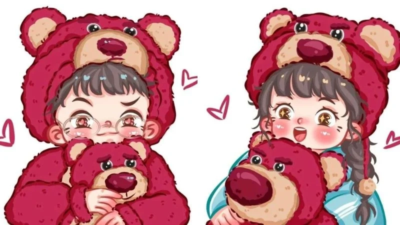 Mang phong cách đôi lãng mạn với avatar gấu dâu đôi