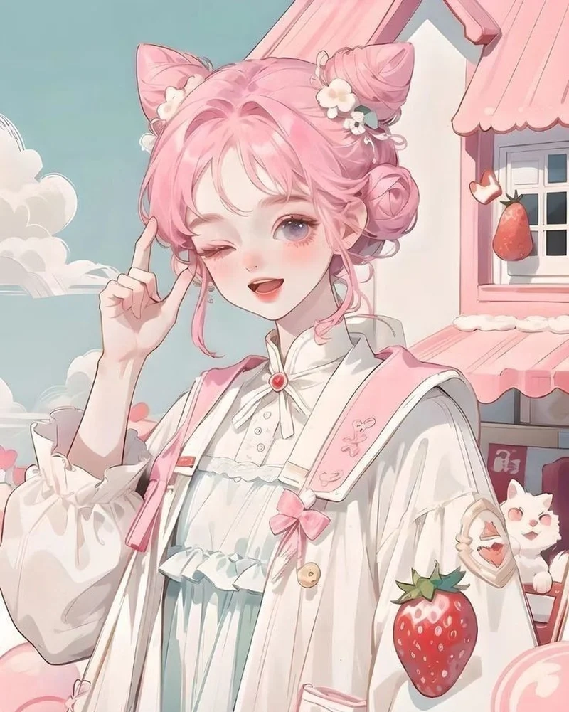 Chọn ngay avatar màu hồng nữ để làm mới hồ sơ