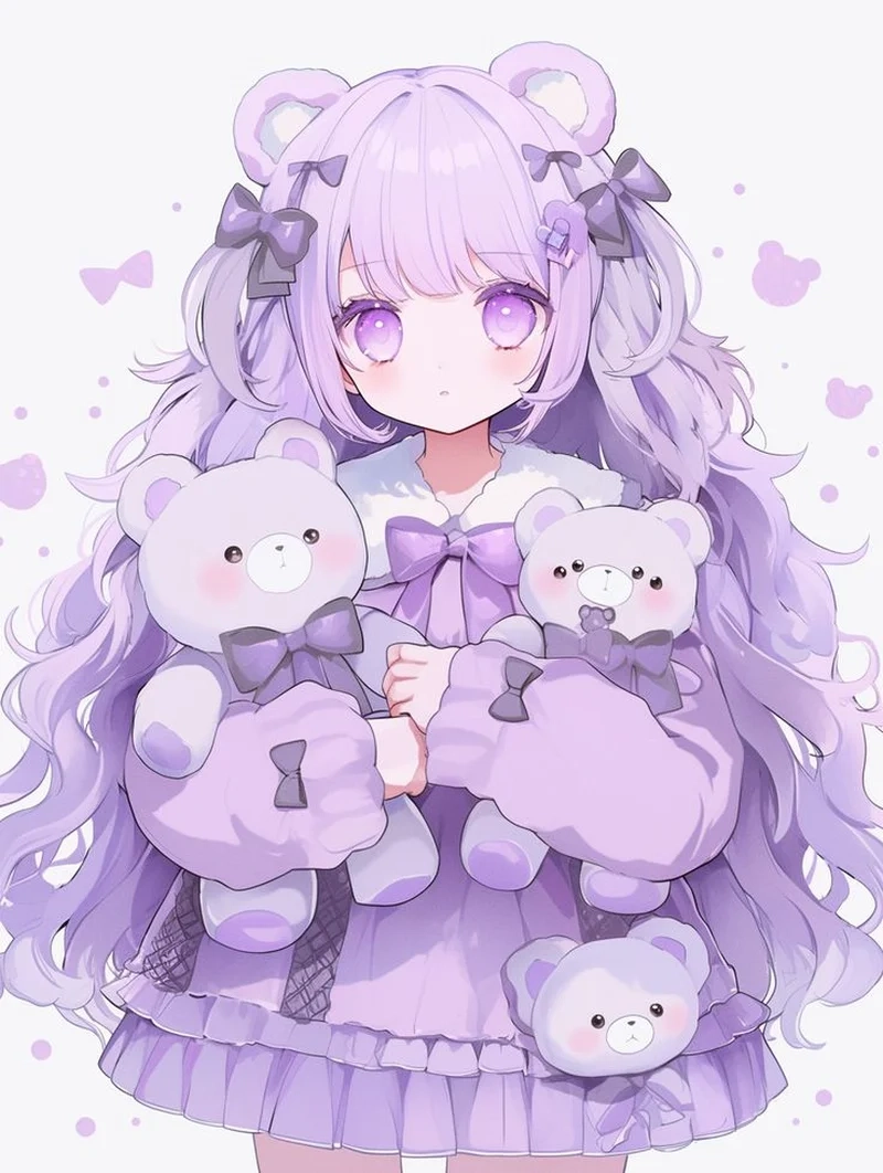 Trang trí hồ sơ anime với avatar màu tím anime