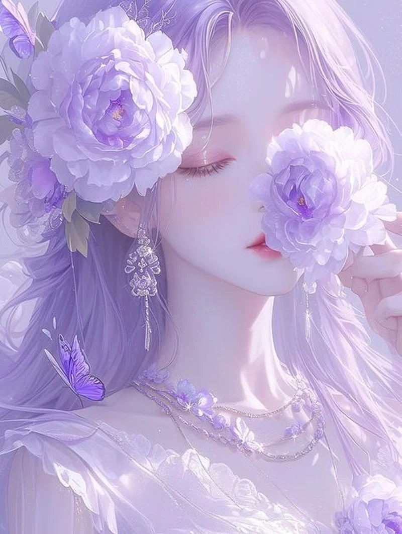 Thêm nét đáng yêu nổi bật bằng gái avatar màu tím cute