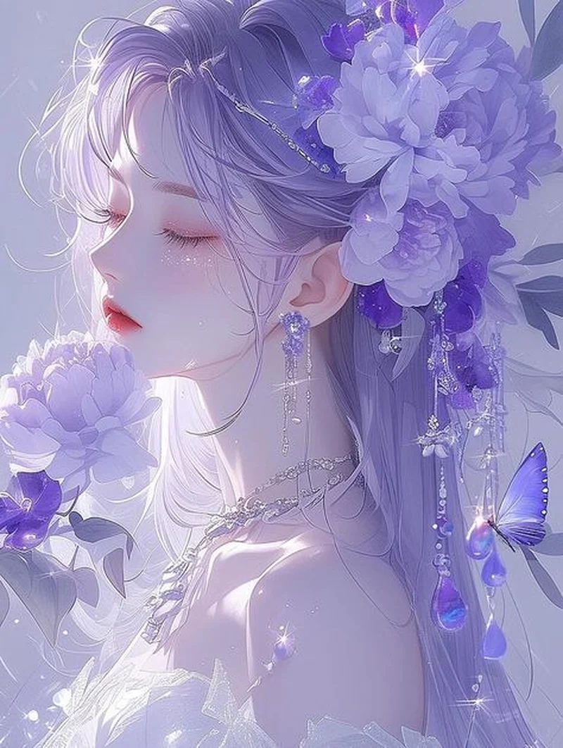 Tạo dấu ấn nữ tính với avatar nữ màu tím