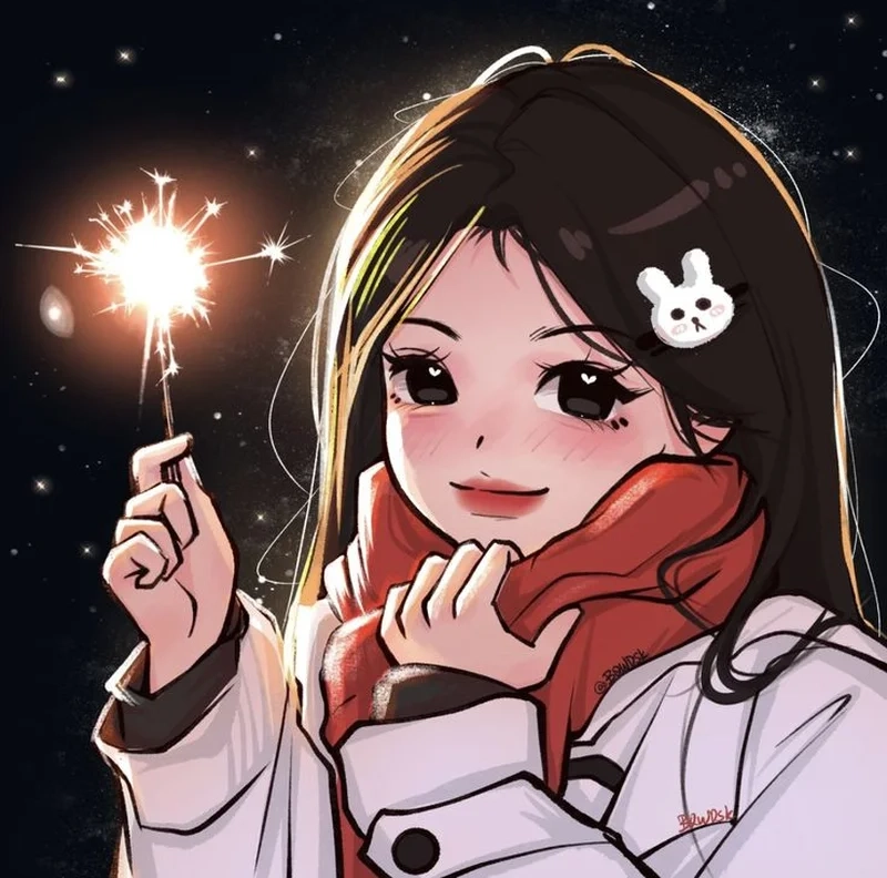 Chào năm mới vui vẻ với avatar tết anime