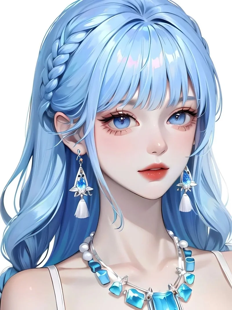 Tạo phong cách cá tính với avatar anime nữ màu xanh dương