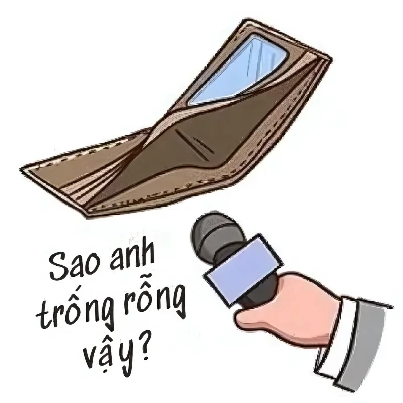 Khi hết tiền trong ví là meme hết tiền rồi