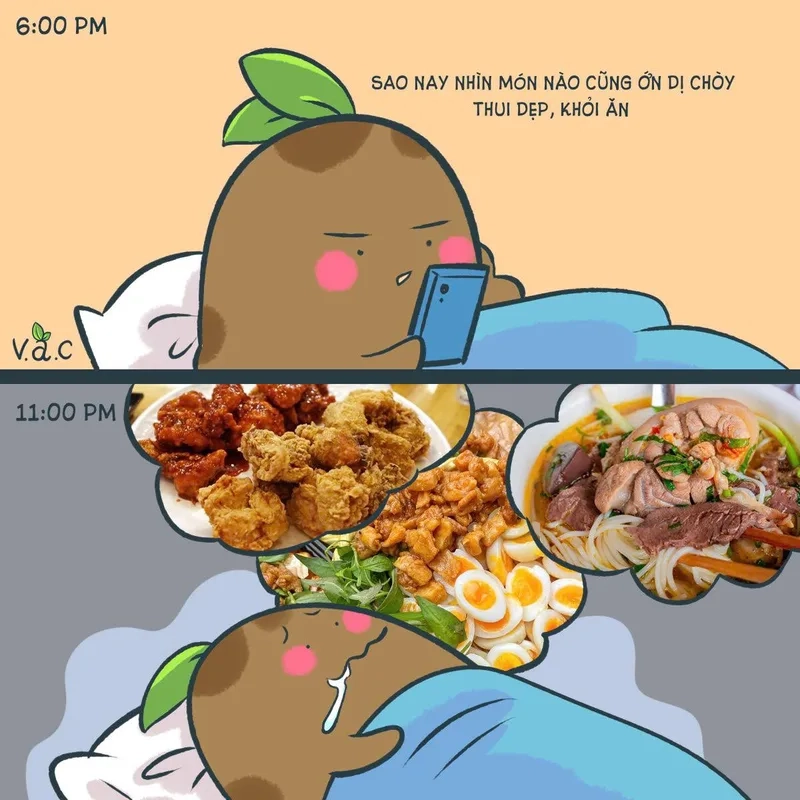 Thức khuya thưởng thức meme ăn đêm