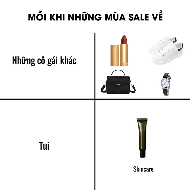 Mua mỹ phẩm mà vẫn hài hước nhờ meme mua mỹ phẩm