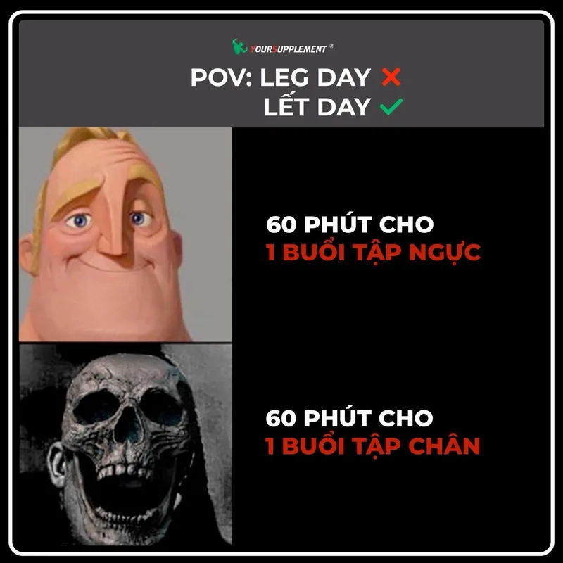 Ngày leg day là thử thách thật sự meme leg day